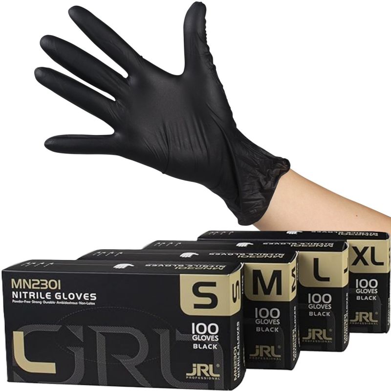 JRL Professional Nitrile Gloves Black 100 Pcs #JRL-MN2301 [S to XL