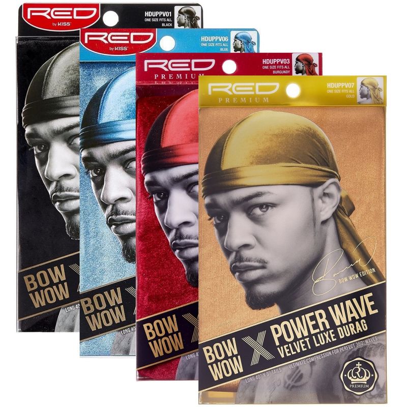 Red by Kiss Bow Wow X Power Wave Checker Silky Durag for Men Waves Silky  Doo Rag (Purple)