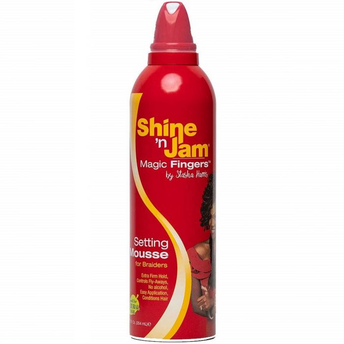 Ampro Shine 'n Jam Magic Fingers Setting Mousse For Braiders 12 oz