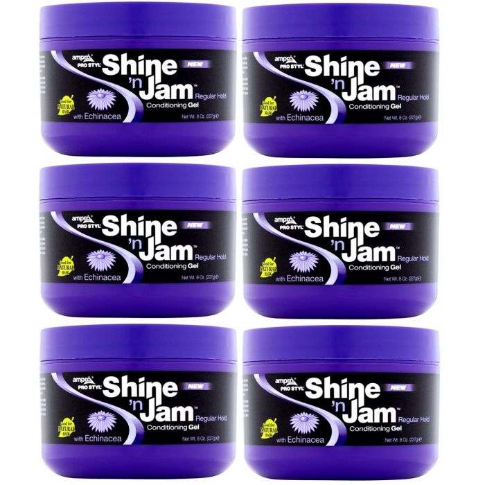 Ampro Shine 'n Jam Conditioning Gel - Regular Hold 8 oz - 6 Pack