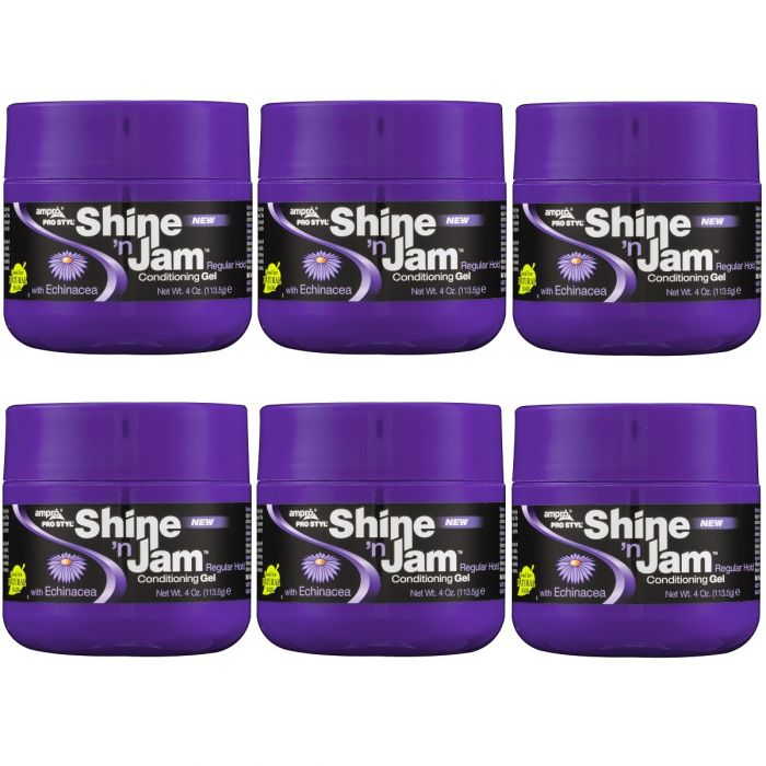 Ampro Shine 'n Jam Conditioning Gel - Regular Hold 4 oz - 6 Pack