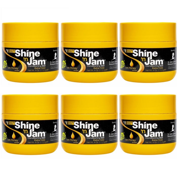Ampro Shine 'n Jam Conditioning Gel - Extra Hold 4 oz [6 Pack]