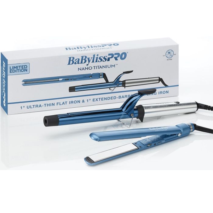 BaByliss Pro Prima 3000 Straightener 1-1/4" & Extended Barrel Curling Iron 1-1/4" Combo #BPTPP54UC