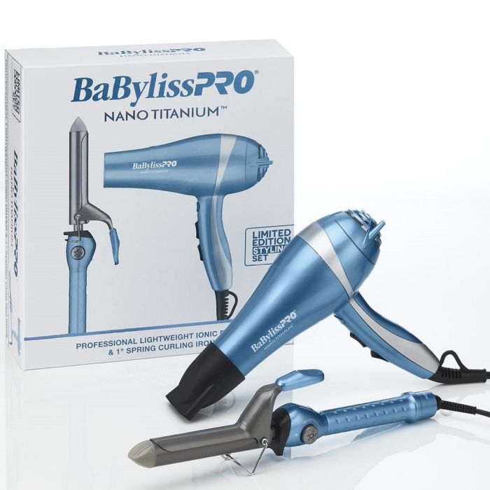 BaByliss Pro LIMITED EDITION Nano Titanium 2000-Watt Ionic Dryer & 1-1/2" Ultra-Thin Straightening Iron Combo #BNTPP58