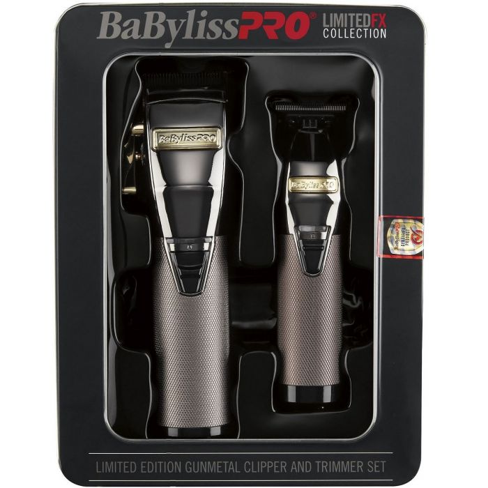 BaByliss Pro LIMITEDFX Collection - Limited Edition Gunmetal Clipper & Trimmer Combo #FXHOLPK2GMG 