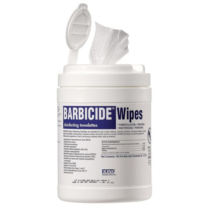 Barbicide Wipes Disinfecting Towelettes - 160 Pre-Saturated Towelettes