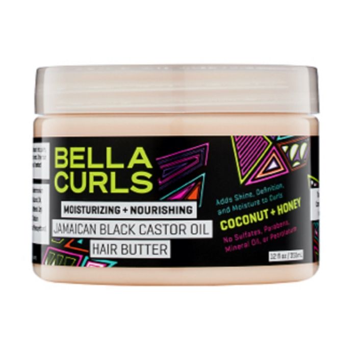 Bella Curls Coconut Honey Jamaican Black Caster Oil Hair Butter 12 oz