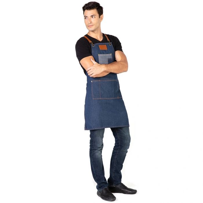 Betty Dain Brooklyn Denim Barber Apron - Blue #195-BLE