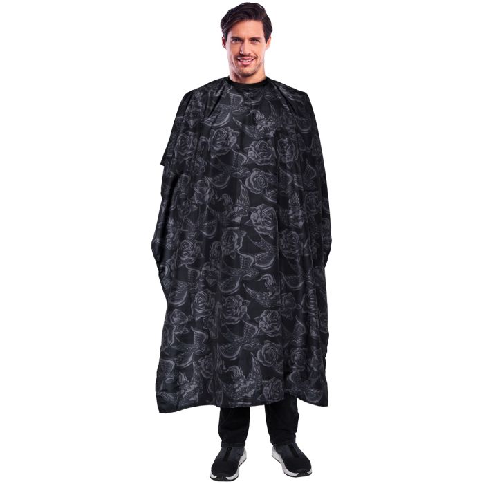 Betty Dain Inked Barber Styling Cape #873-BLK