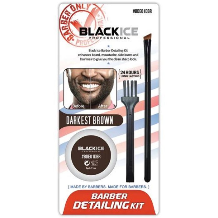 Black Ice Barber Detailing Kit - Darkest Brown #BDE01DBR