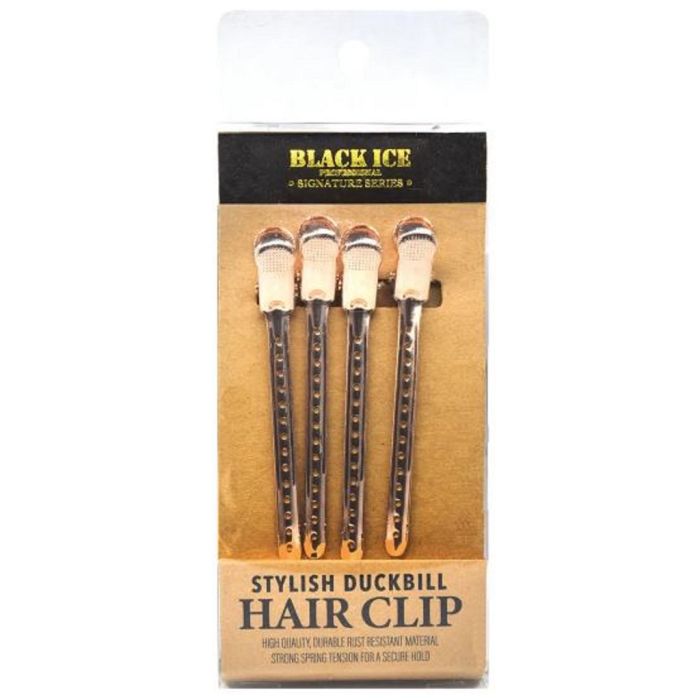 Black Ice Stylish Duckbill Hair Clips Rose Gold - 4 Pack #BIC025RGO