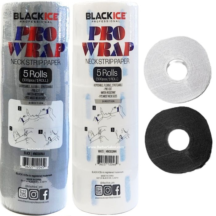 Black Ice Neck Strip Paper Rolls - 500 Strips [2 Color Options]
