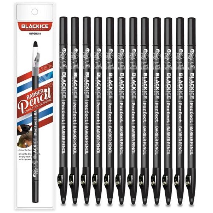 Black Ice Barber Pencil - Black #BPEN001 [12 Pack]