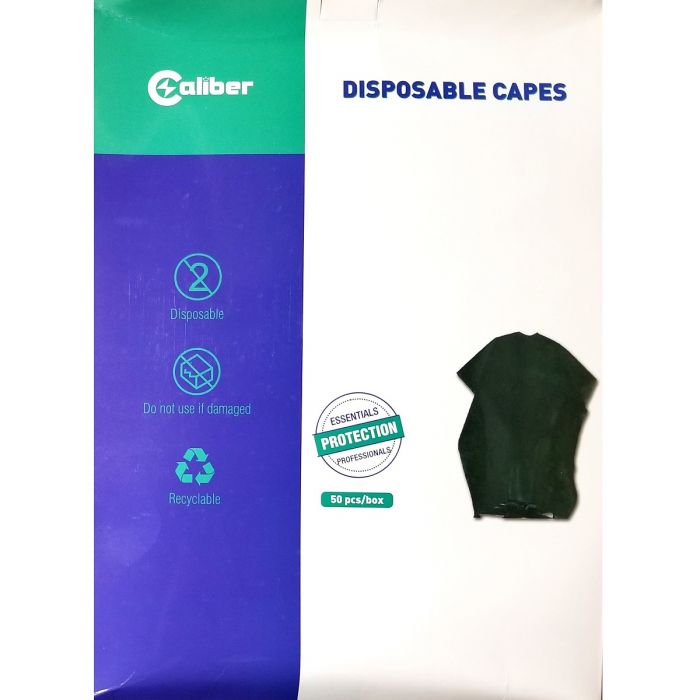 Caliber Disposable Capes Black - 50 Capes