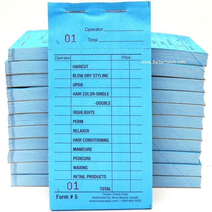 Cameo #5 Salon Color Check Pad [Blue] - 1,200 Slips [100 Slips x 12 Pack]