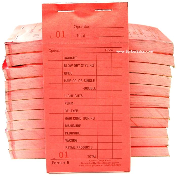 Cameo #5 Salon Color Check Pad [Pink] - 1,200 Slips [100 Slips x 12 Pack]