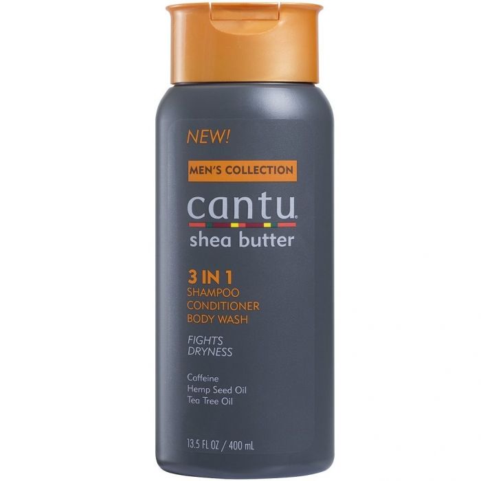 Cantu Men's Collection Shea Butter 3 In 1 Shampoo, Conditioner, Body Wash 13.5 oz