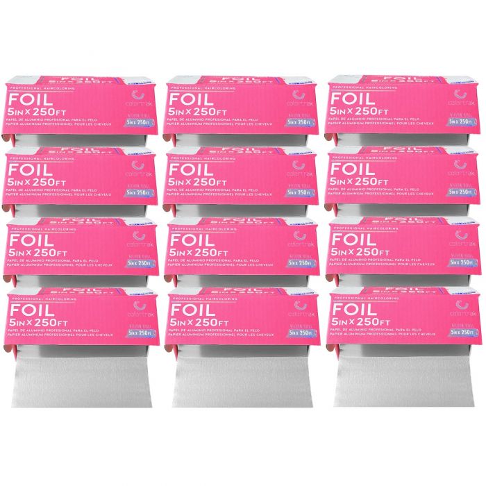 Colortrak Professional Haircoloring Rolled Foil (5" x 250') #250-SIL [12 Pack]