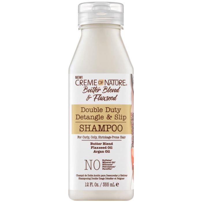 Creme of Nature Butter Blend & Flaxseed Double Duty Detangle & Slip Shampoo 12 oz