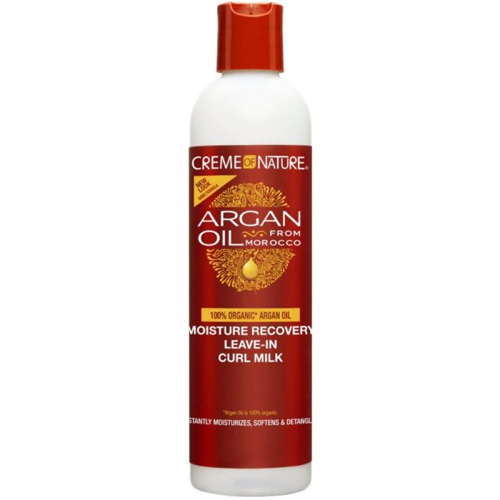 Creme of Nature Argan Oil For Natural Hair Moisture Recovery Leave-In Curl Milk 8 oz