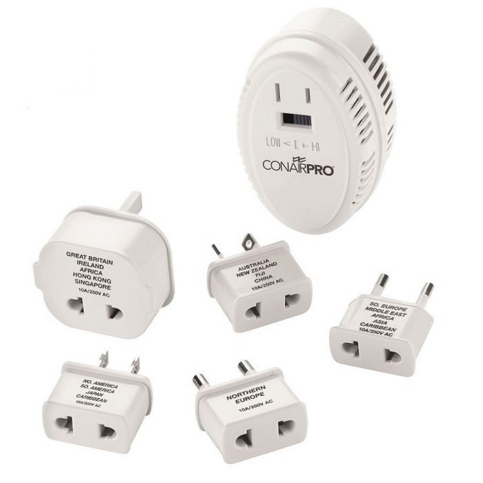 Conair Pro Dual Voltage International Plug Adapters & Voltage Converter Set #CPBG702