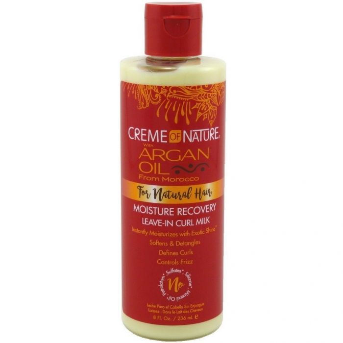 Creme of Nature Argan Oil For Natural Hair Moisture Recovery Leave-In Curl Milk 8 oz
