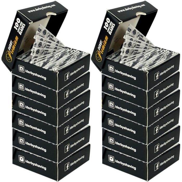 Derby Premium Single Edge Razor Blades - 1,200 Blades [100 Blades x 12 Pack]