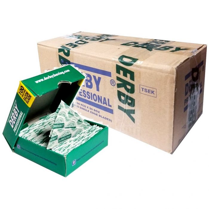 Derby Professional Single Edge Razor Blades - 5,000 Blades [100 Blades x 50 Pack]