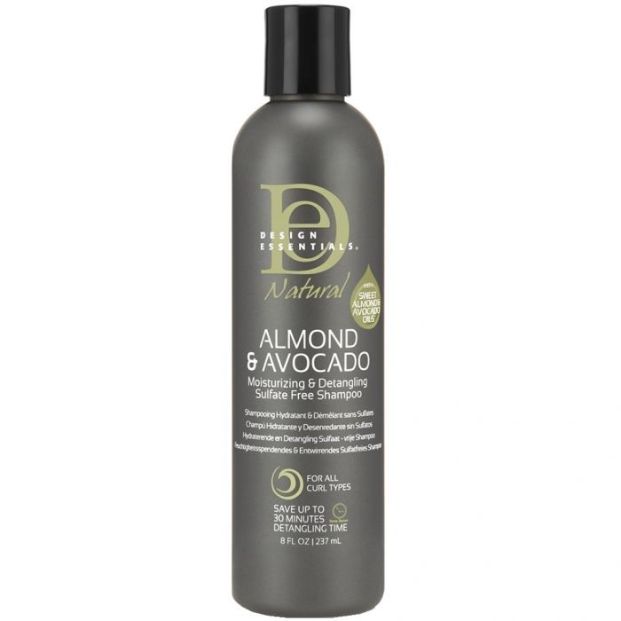 Design Essentials Natural Almond & Avocado Moisturizing & Detangling Sulfate-Free Shampoo 8 oz