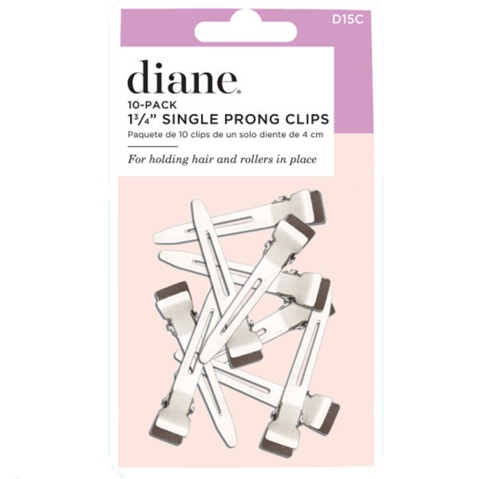 Diane Single Prong Clips 1-3/4" Silver - 10 Pack #D15C