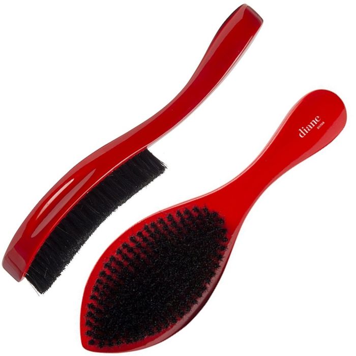 Diane Curved Prestige 100% Boar Wave Brush - Red / Soft #D1706