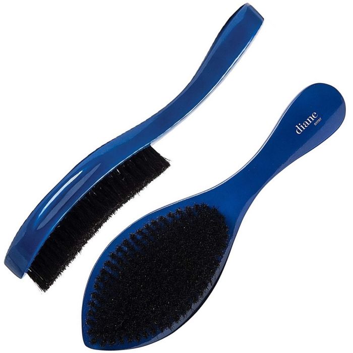 Diane Curved Prestige 100% Boar Wave Brush - Blue / Soft #D1707