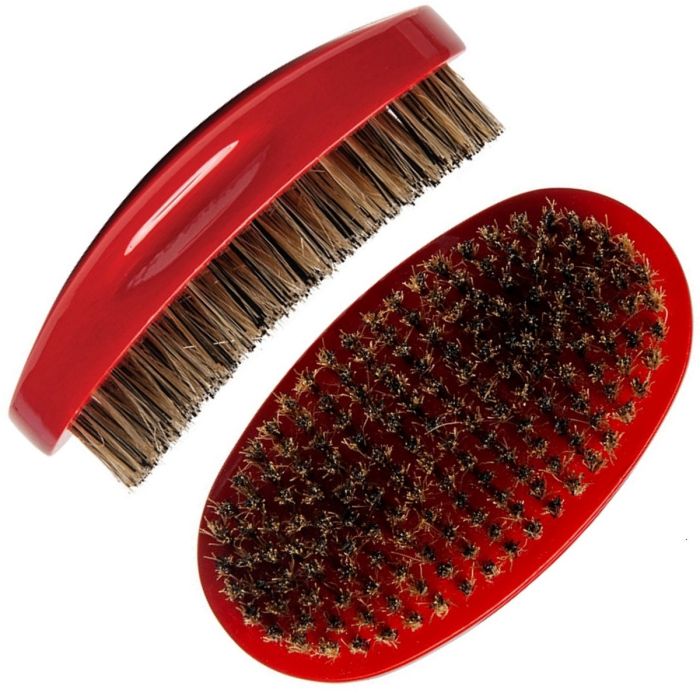 Diane Curved Prestige Reinforced Boar Military Wave Brush - Red / Hard #D1741