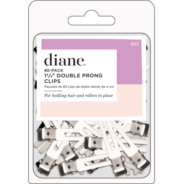 Diane Double Prong Clips 1 3/4" Silver - 80 Pack #D17