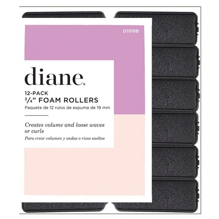 Diane Foam Rollers 3/4" Black - 12 Pack #D1918B