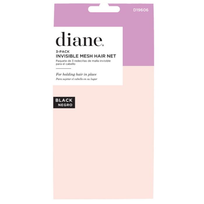 Diane Invisible Mesh Hair Net 3 Pack - Black #D19606
