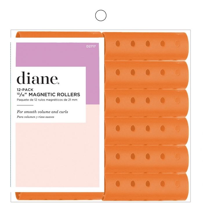 Diane Magnetic Rollers 13/16" Orange - 12 Pack #D2717