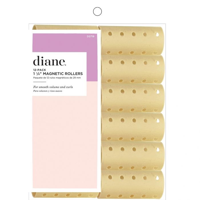 Diane Magnetic Rollers 1- 1/8" Beige - 12 Pack #D2719