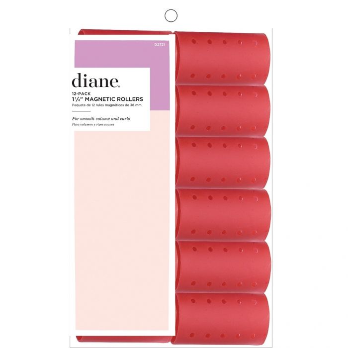 Diane Magnetic Rollers 1-1/2" Red - 12 Pack #D2721