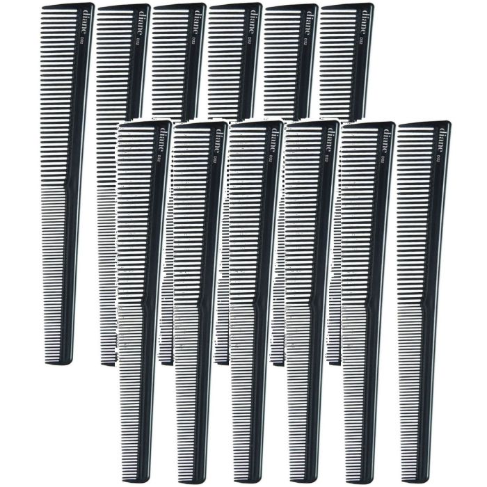 Diane Barber Comb 7-1/4" - Black #D32 [12 Pack]