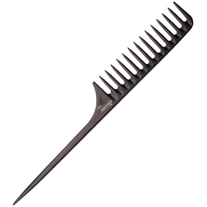 Diane Wide Tooth Rat Tail Comb 11-1/2" - Black #D39