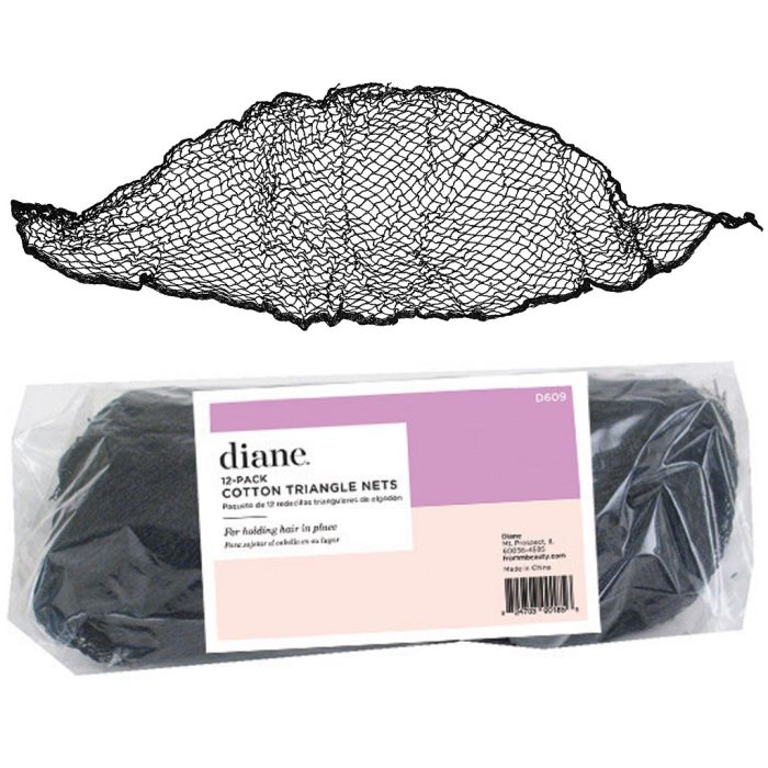 Diane Cotton Triangle Nets Black - 12 Pack #D609