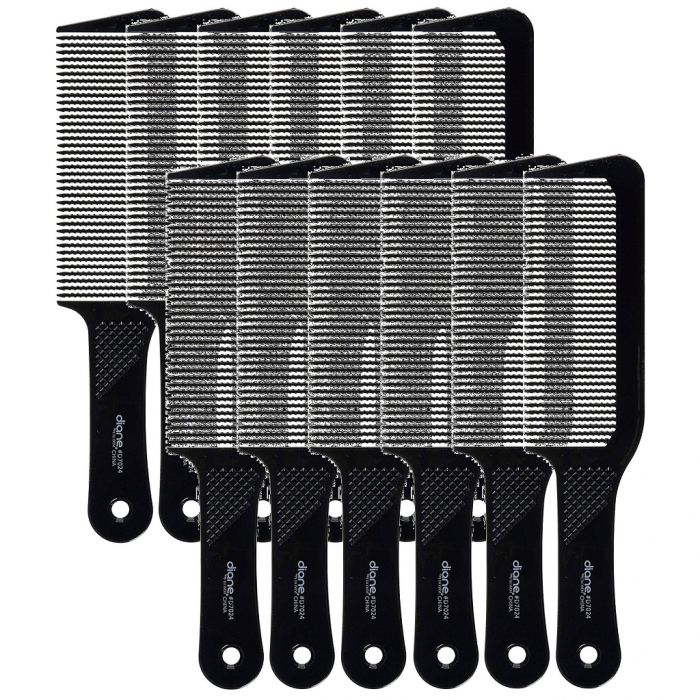 Diane Flat Top Clipper Comb 9 1/2" - Black #D7024 - 12 Pack