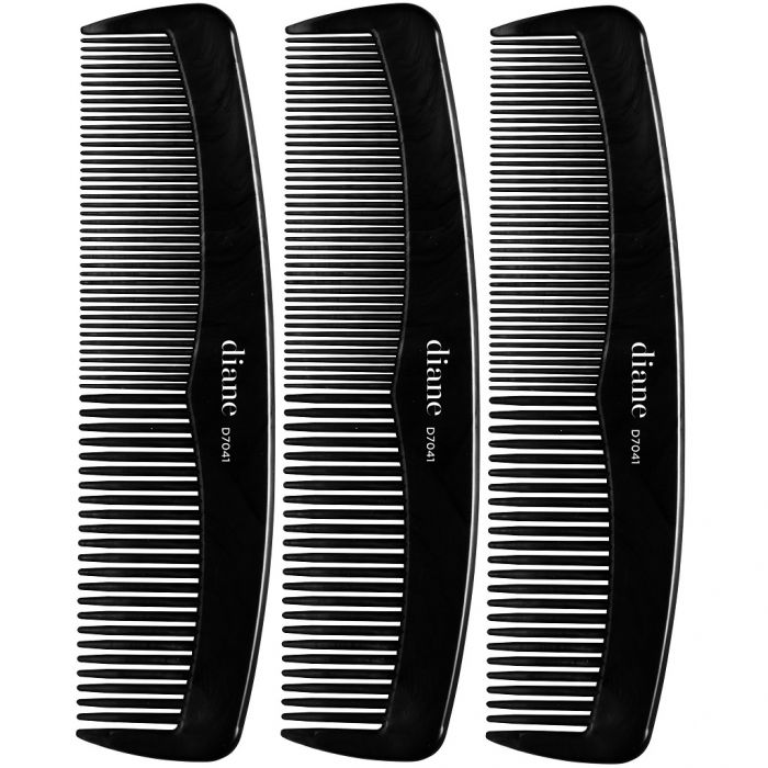 Diane Pocket Styling Comb 5" Black - 3 Pack #D7041