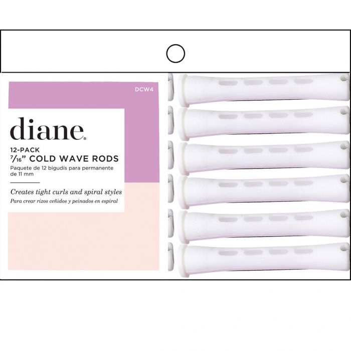 Diane Cold Wave Rods 7/16" White - 12 Pack #DCW4