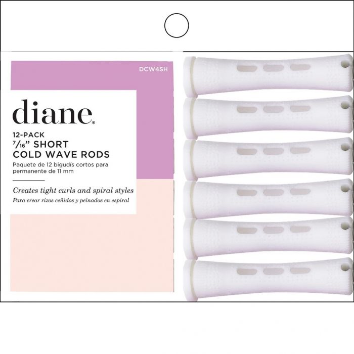 Diane Short Cold Wave Rods 7/16" White - 12 Pack #DCW4SH
