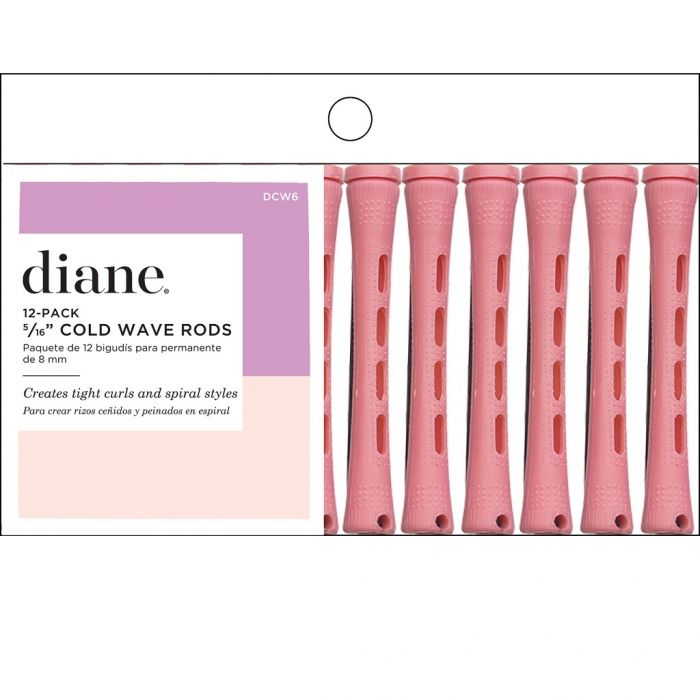 Diane Cold Wave Rods 5/16" Pink - 12 Pack #DCW6