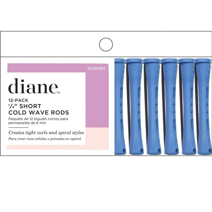Diane Short Cold Wave Rods 1/4" Blue - 12 Pack #DCW7SH