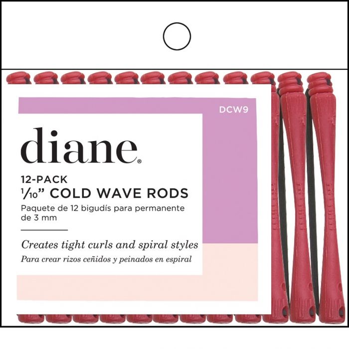 Diane Cold Wave Rods 1/10" Red - 12 Pack #DCW9