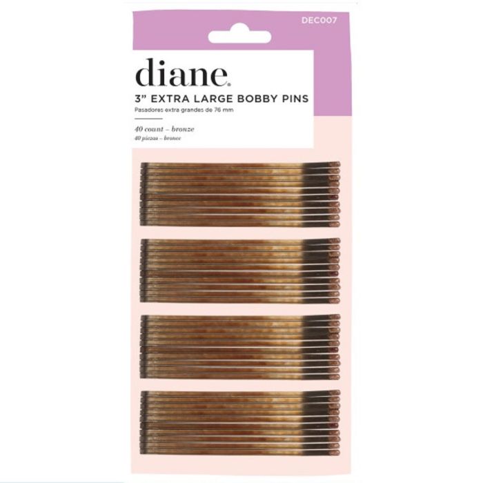 Diane Extra Large Bobby Pins 3" Bronze - 40 Count #DEC007